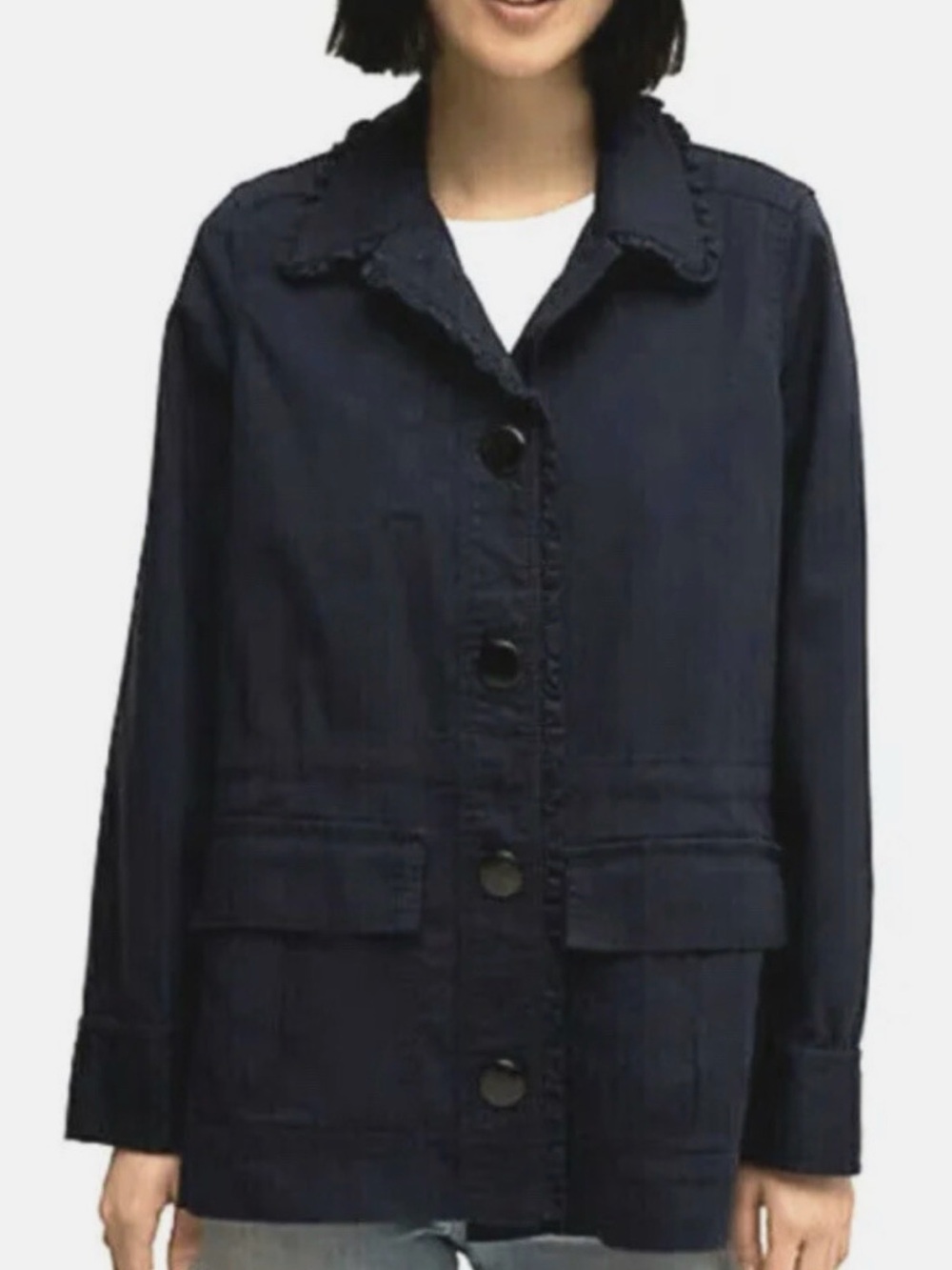 NWOT kate spade Navy Button-Front Jean Military Jacket size xs